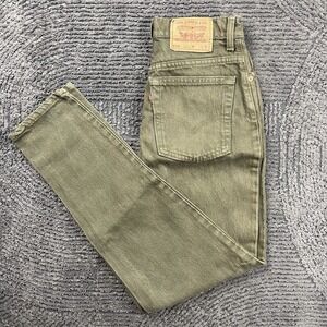 Vintage Levi's 512 25x29 Women's Olive Green Jeans Slim Fit USA Size 9 Short 80s